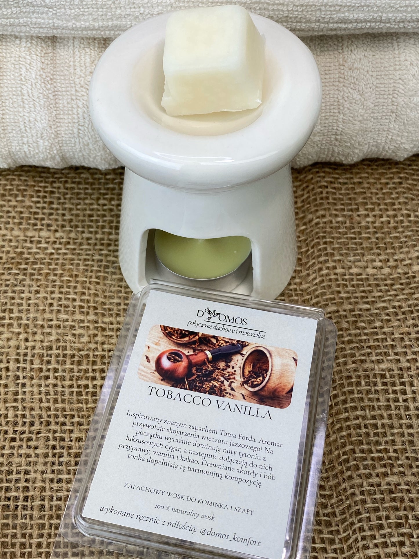 Wosk zapachowy (Wax melts) do kominków zapachowych i do aromatyzowania szaf "Tobacco Vanilla"