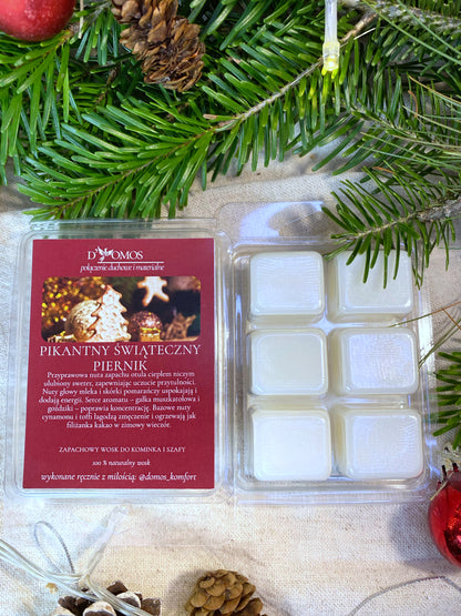 Wosk zapachowy (Wax melts) do kominków zapachowych i do aromatyzowania szaf "Pikantny świąteczny pierniк"