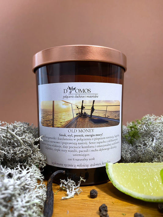 Świeca zapachowa  naturalna "Old money" 280 ml