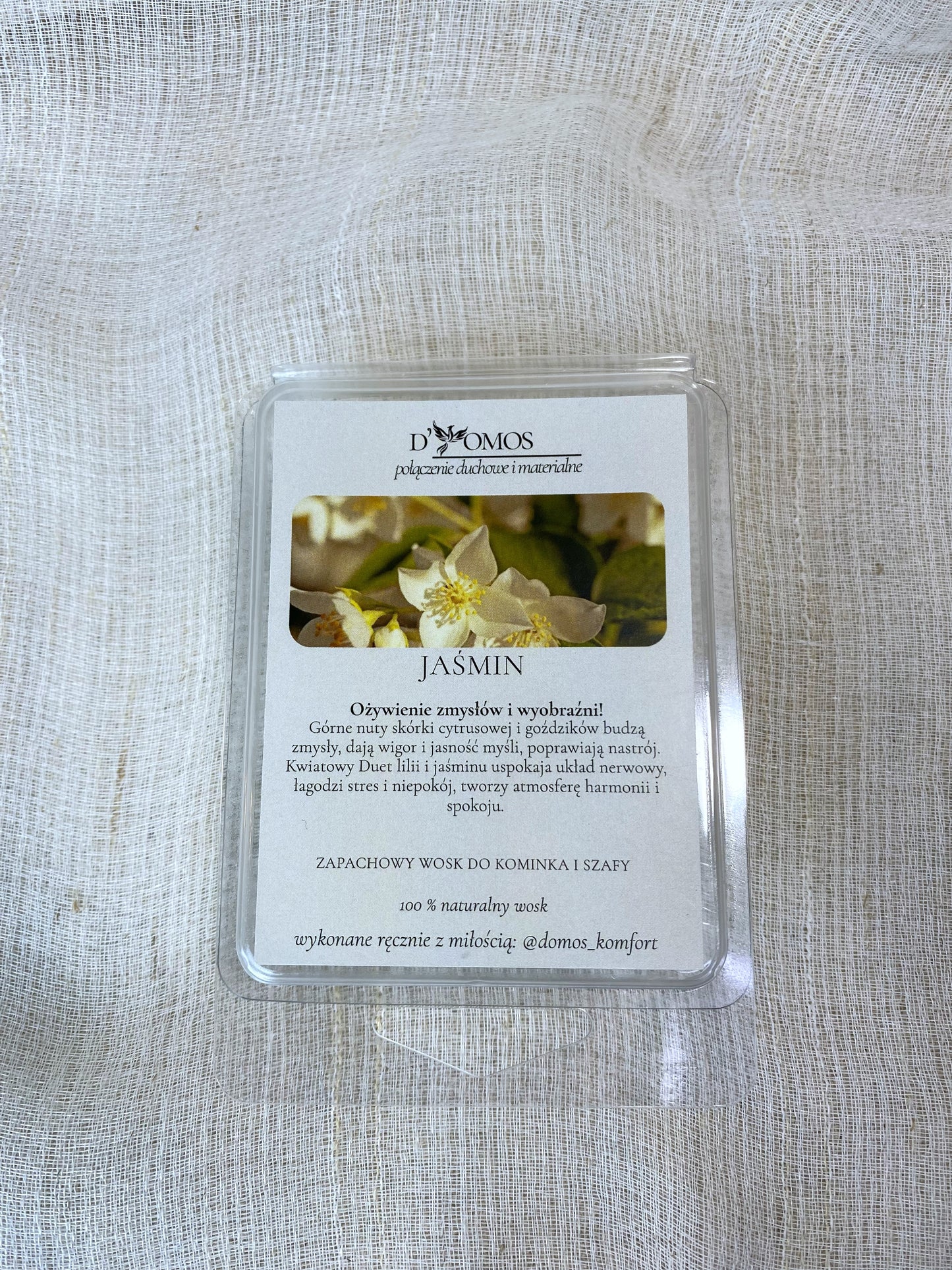 Wosk zapachowy (Wax melts) do kominków zapachowych i do aromatyzowania szaf "Jaśmin"