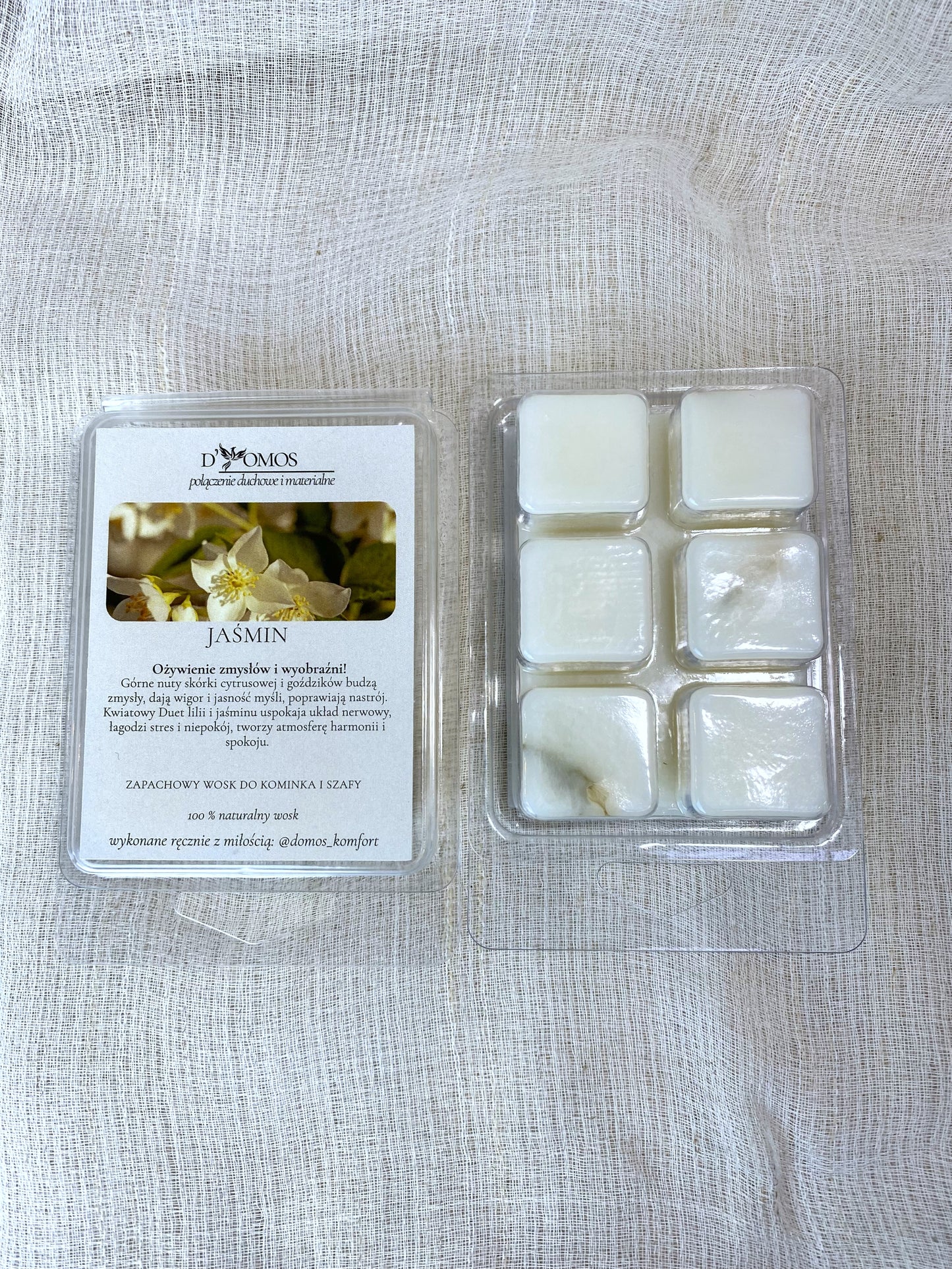 Wosk zapachowy (Wax melts) do kominków zapachowych i do aromatyzowania szaf "Jaśmin"