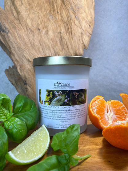 Świeca zapachowa naturalna "Harmonia cytrusów, bazylii i neroli" 280 ml