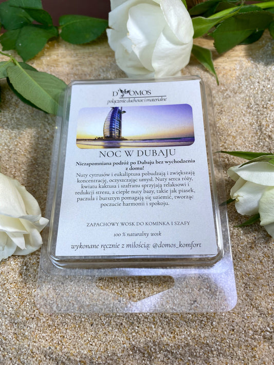Wosk zapachowy (Wax melts) do kominków zapachowych i do aromatyzowania szaf "noc w Dubaju"