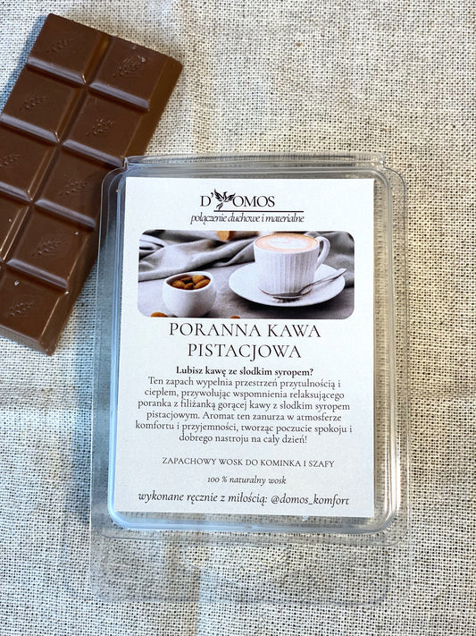 Wosk zapachowy (Wax melts) do kominków zapachowych i do aromatyzowania szaf "Poranna kawa pistacjowa"