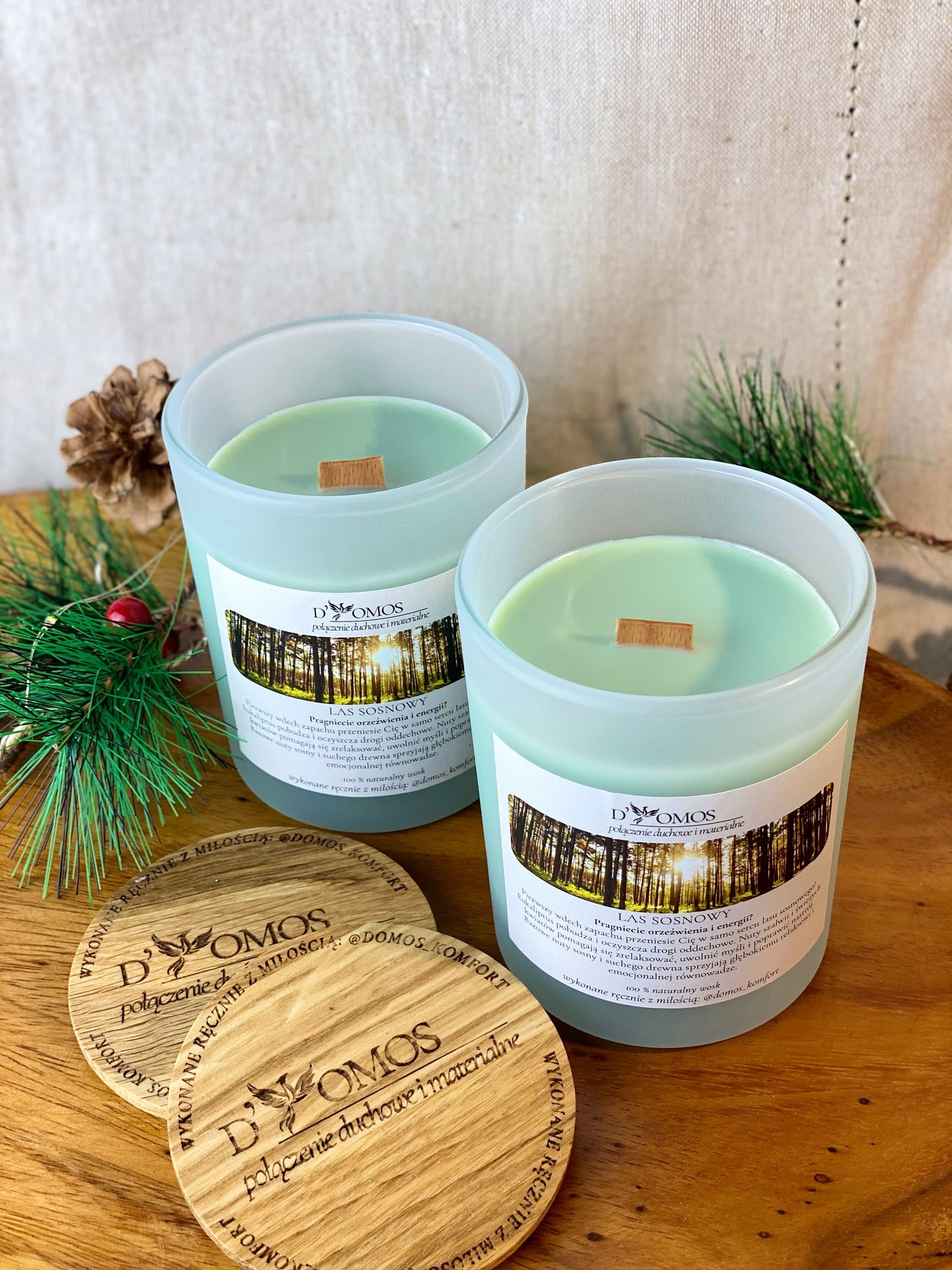 Świeca zapachowa naturalna "Las sosnowy" 280 ml
